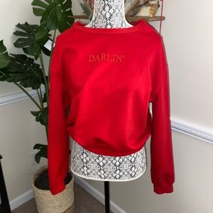 Crew neck crop sweatshirt